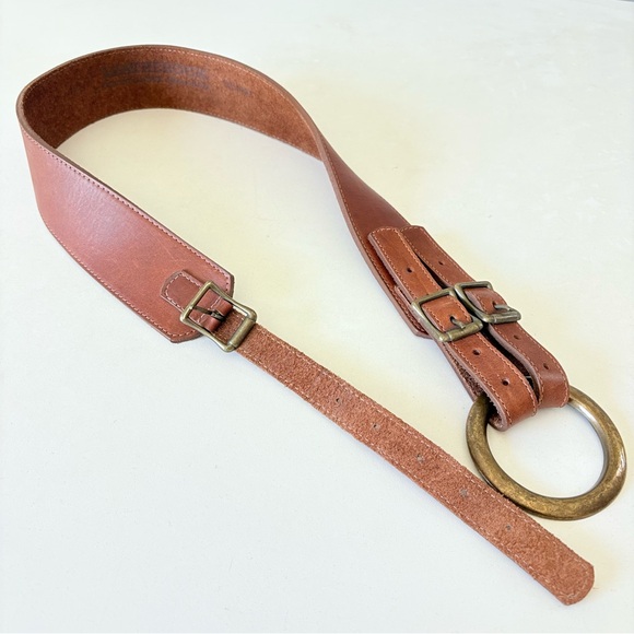 Leatherock USA Made Woman’s Distressed Brown Leather Belt 2” Size M Fit 35”-39” main image 8